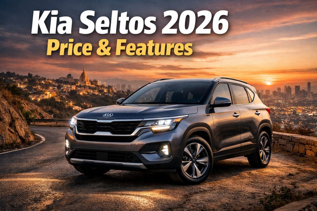 Kia Seltos 2026 compact SUV parked on scenic hill road