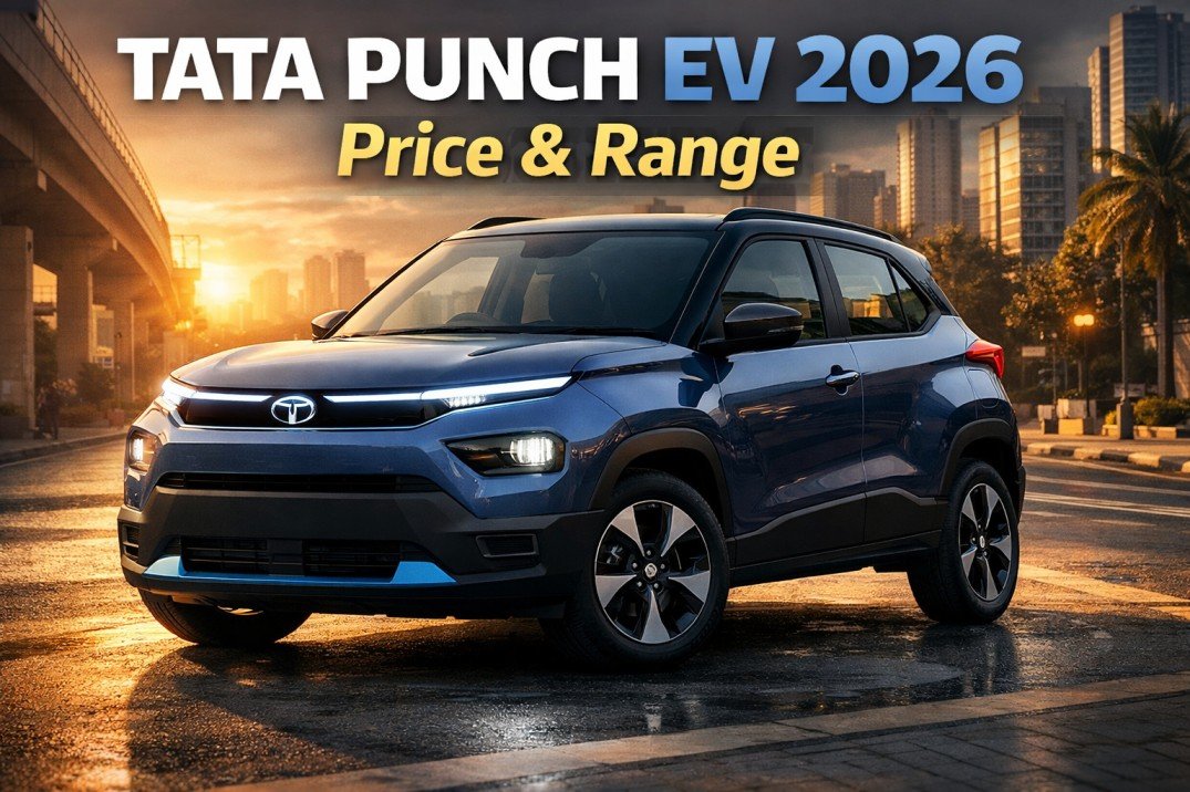 Tata Punch EV electric micro SUV parked on Indian city road