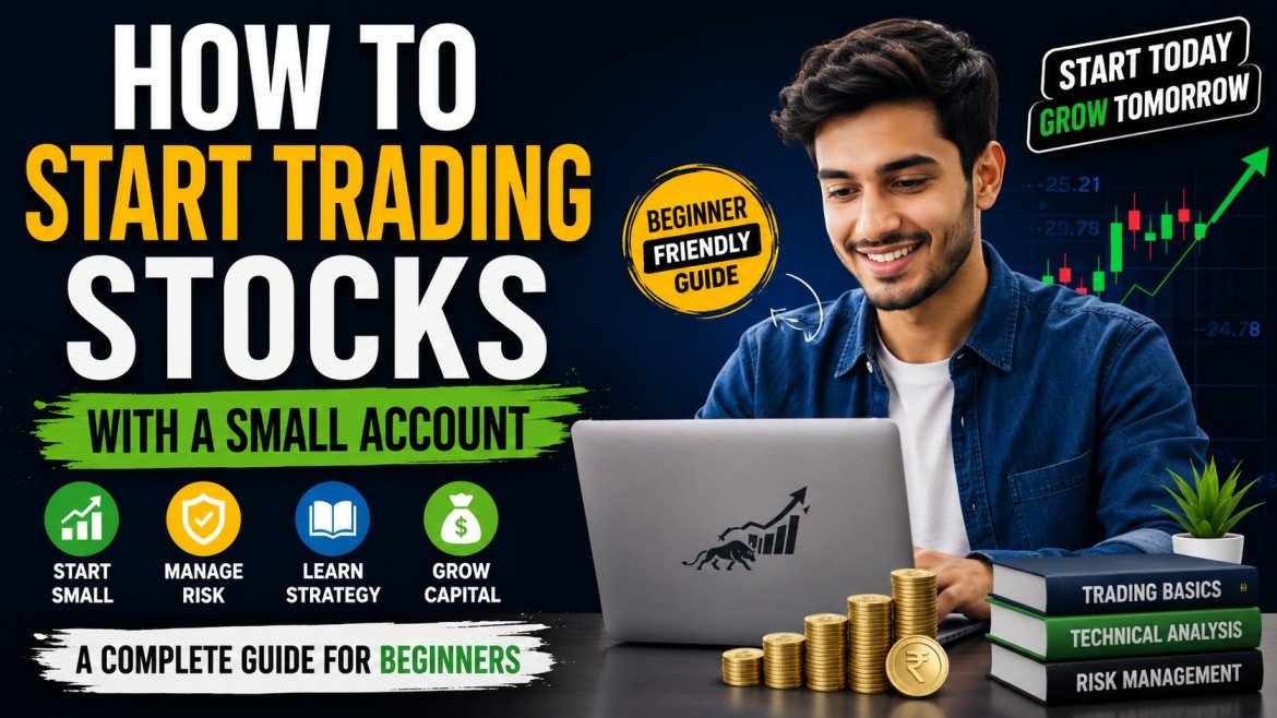 Young trader learning how to start stock trading with a small account using risk management and trading strategies.
